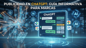 Panel mostrando las opciones de realizar publicidad e ChatGPT de OpenAI