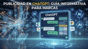 Panel mostrando las opciones de realizar publicidad e ChatGPT de OpenAI