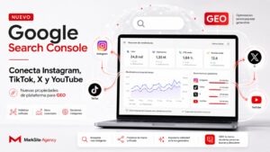 Cómo conectar tus perfiles de Instagram, TikTok, X y YouTube a Google Search Console.